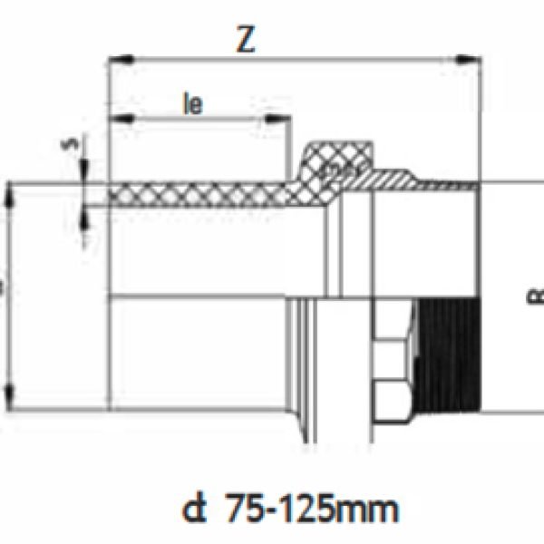 ADAPTADOR DE TRANSlCAO PE-LATAO ROSCA MACHO DIM 2
